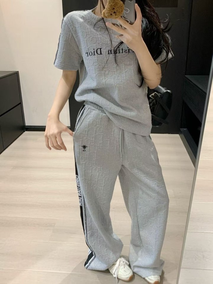 DIOR 디올 엠보 반팔 츄리닝 셋트