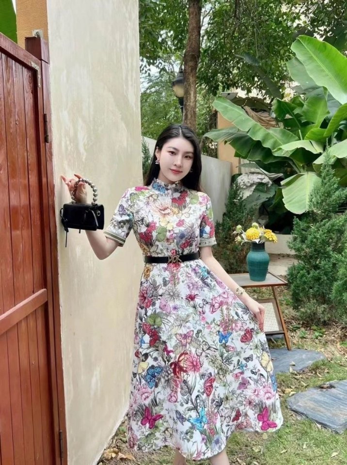 DIOR 디올 플라워 원피스 벨트포함