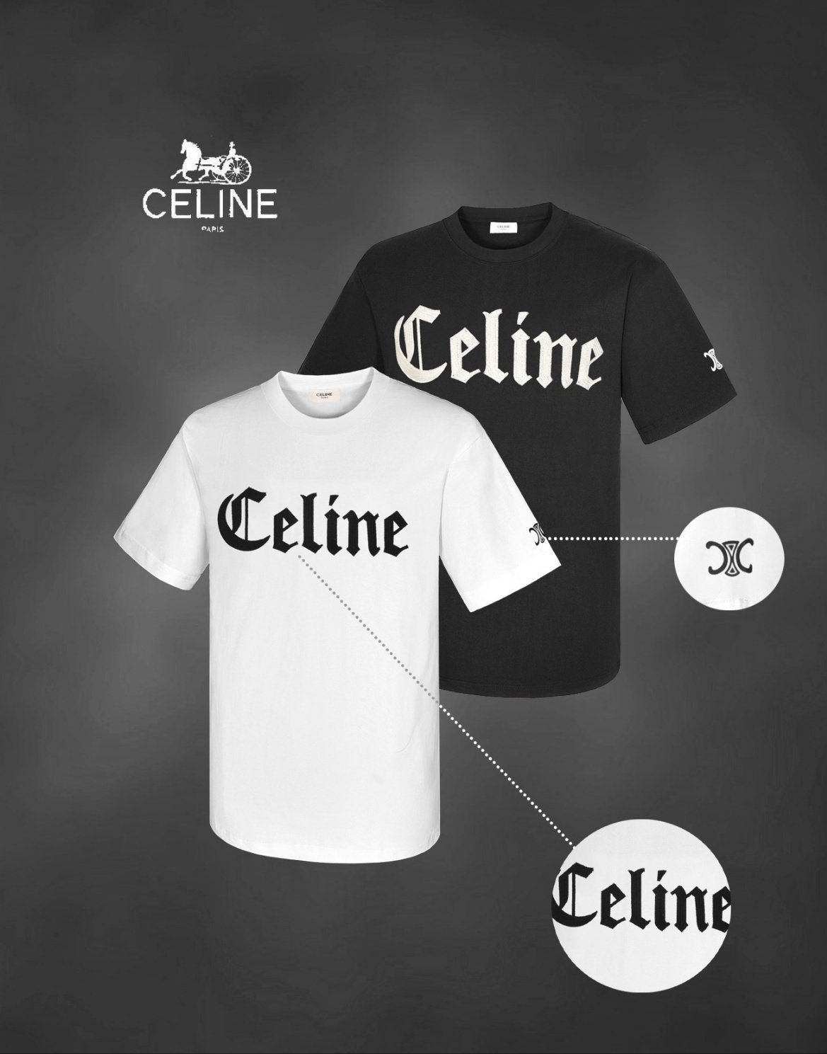 CELINE 셀린느 로고자수 오버핏 라운드