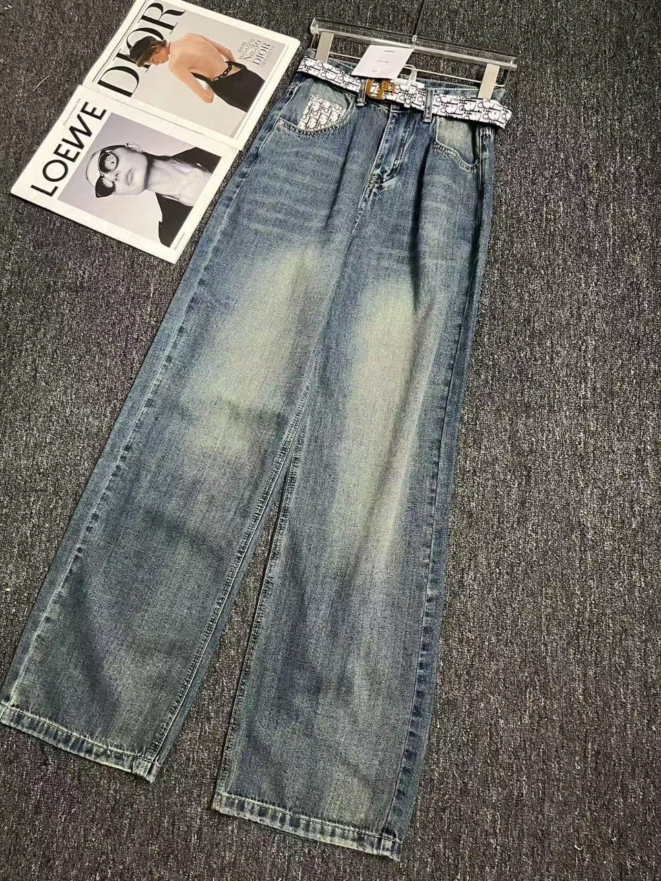 DIOR 디올 뒷포인트 기본 일자 청바지 벨트포함