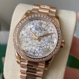 ROLEX 로렉스 여성용 데이저스트 플로럴 다이얼 다이아베젤 31mm 278285