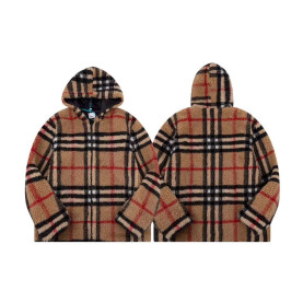 BURBERRY 버버리 체크 플리스 후드 자켓