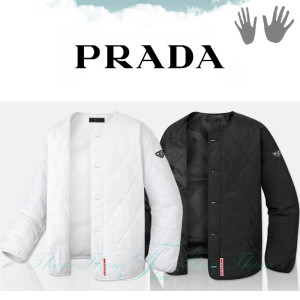 PRADA 프라다 오버핏 퀄팅 다이아 경량 가디건