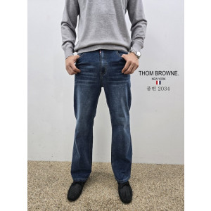 THOM BROWNE 톰브라운 스판 세미 일자 청바지