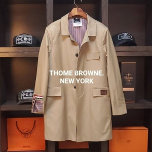THOM BROWNE 톰브라운 삼선웨일 뒤 삼선 트렌치코트