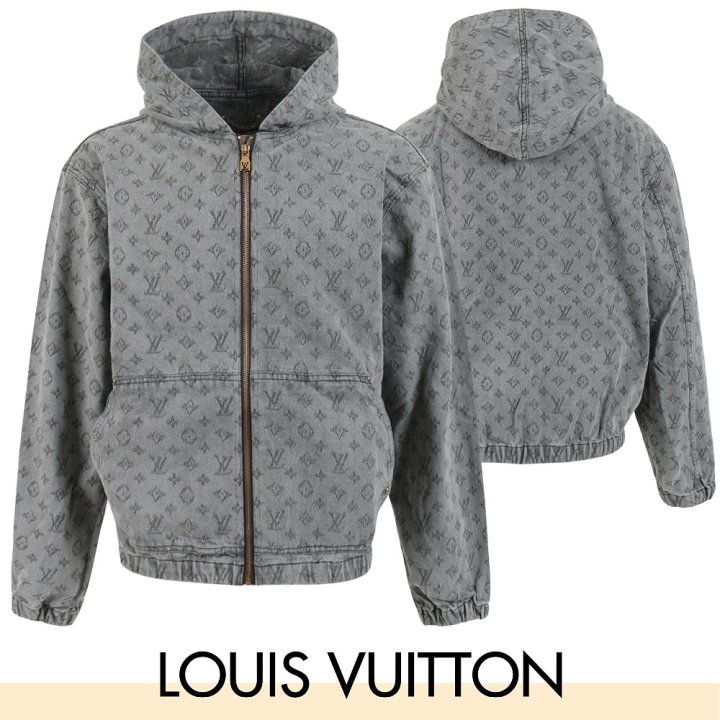 LOUIS VUITTON 루이비통 모노 블랙 데님 오버핏 자켓