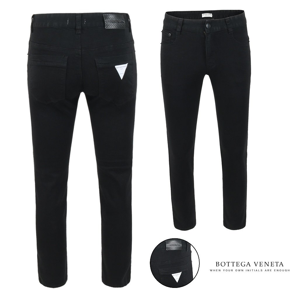 BOTTEGA VENETA 보테가베네타 화이트 트라이앵글 블랙 슬림진