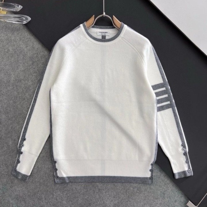 THOM BROWNE 톰브라운 4바 라인 배색 라운드 니트