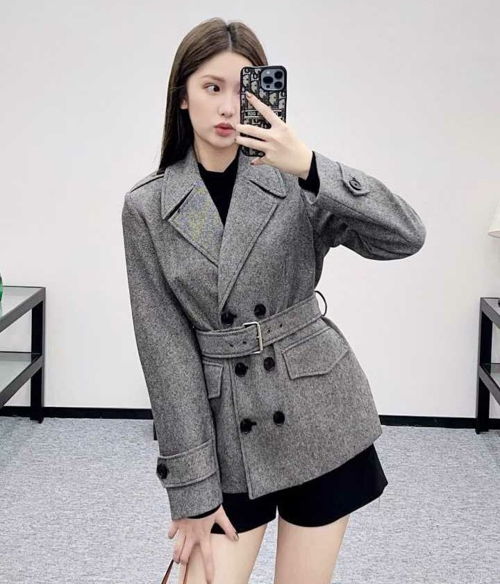 DIOR 디올 더블 벨트 트위드 자켓