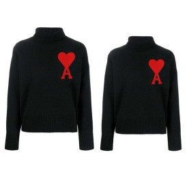 AMI 아미 뉴 빅패치 안타르시아 니트 터틀넥