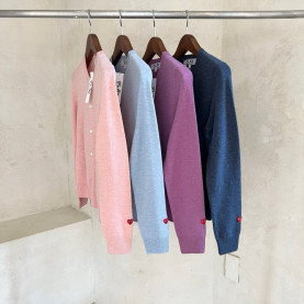 COMME DES GARCONS 꼼데가르송 파스텔 스몰레드 하트와펜 가디건