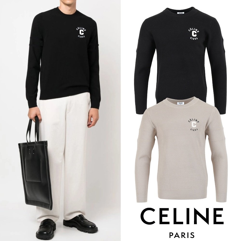 CELINE 셀린느 로고 레터링 울 니트