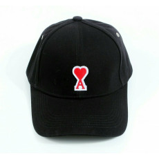 AMI 아미 화이트-레드 스몰패치 볼캡