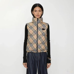 BURBERRY 버버리 체크 퍼퍼 질레 다운 베스트