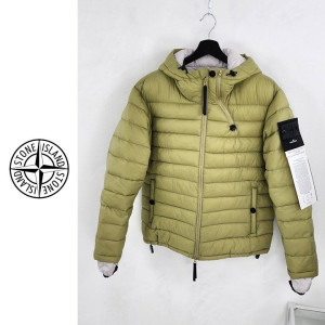 STONE ISLAND 스톤아일랜드 우븐 챔버스 지퍼 경량 후드 패딩