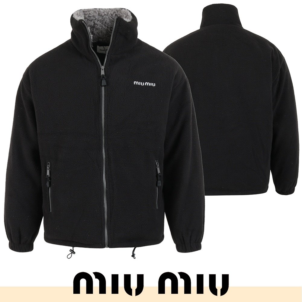 MIUMIU 미우미우 레터링 로고 플리스 다운 재킷