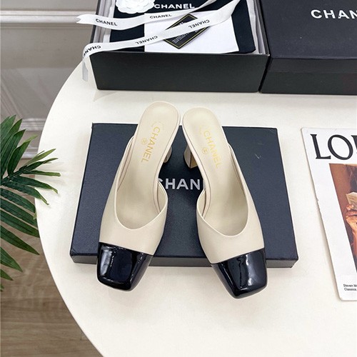 CHANEL 샤넬 여성용 슬리퍼 (굽높이8.5CM) C64787 2COLOR