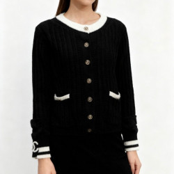 CHANEL 샤넬 코코네쥬 메탈릭 울캐시 가디건 2COLOR