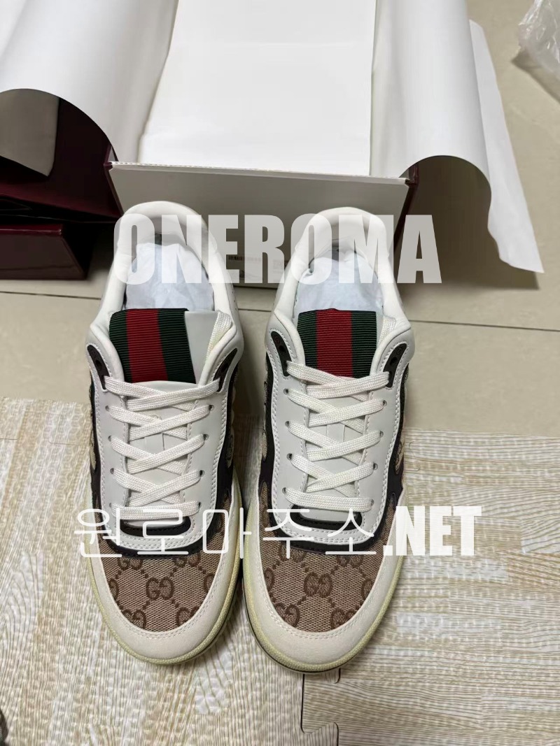 구찌 리웹 베이지 에보니 스니커즈