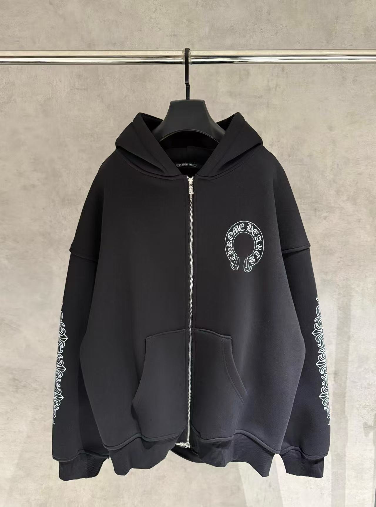 CHROME HEARTS 크롬하츠 플로랄 홀스슈 집업 후드 자켓 2COLOR