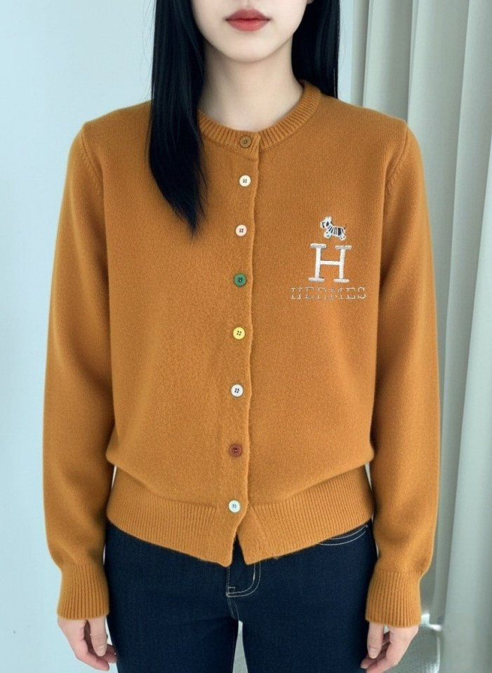 ●2월 판매 5위● HERMES 에르메스 빅 자수 홀스 니트 가디건 (H3714) 4COLOR