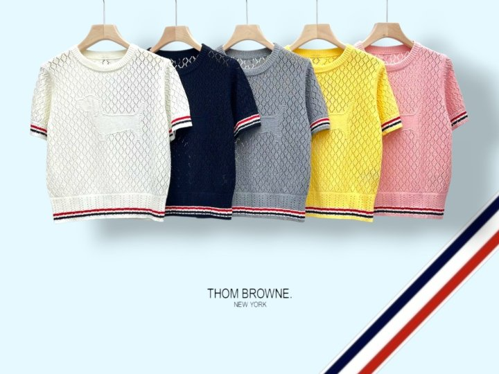 THOM BROWNE 톰브라운 도그 삼선 니트