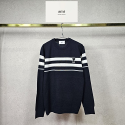 AMI 아미 스트라이프 배색 니트 2COLOR