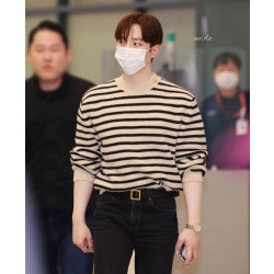 LOROPIANA 로로피아나 스트라이프 견장 니트 2COLOR