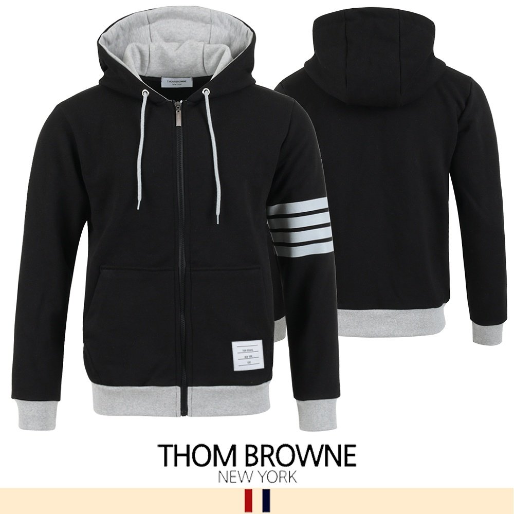 THOM BROWNE 톰브라운 4바 배색 후드집업 2COLOR