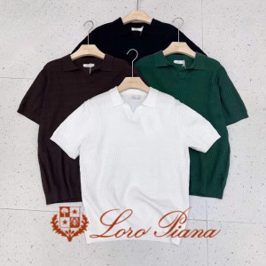 LOROPIANA 로로피아나 패턴 오픈 카라티