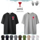 AMI 아미 레드 오버핏 라운드 반팔