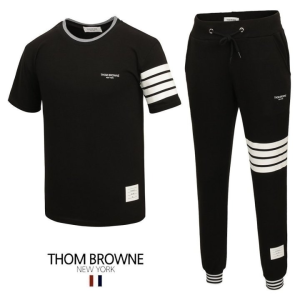 THOM BROWNE 톰브라운 사선 시보리 반팔 & 긴바지 셋업 2COLOR