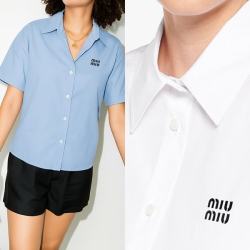 MIUMIU 미우미우 영문로고 반팔셔츠