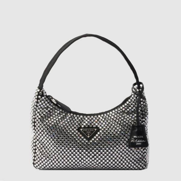 PRADA 프라다 크리스털 장식 새틴 미니백 1BC515 2COLOR