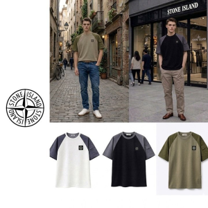 STONE ISLAND 스톤아일랜드 레글런 배색 포켓티
