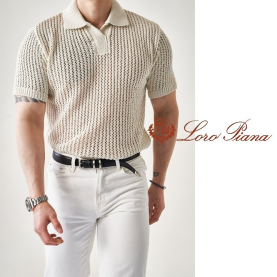 LOROPIANA 로로피아나 스페셜 펀칭 니트반팔 4COLOR