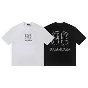 BALENCIAGA 발렌시아가 6439 BB 크리스탈 로고 반팔