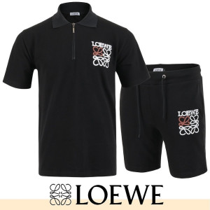 LOEWE 로에베 아나그램 자수 지퍼 카라 하프 셋업