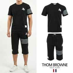 THOM BROWNE 톰브라운 다크 4바 플레인 프린팅 7부 셋업