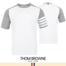 THOM BROWNE 톰브라운 4바 배색 새틀 니트