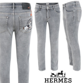 HERMES 에르메스 H 마차 자수 슬림 일자진