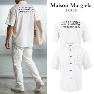 MAISON MARGIELA 메종마르지엘라 백 넘버로고 스티치 오버핏 반팔 NB
