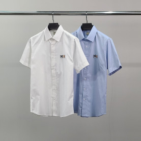 MAISON KITSUNE 메종키츠네 더블폭스 옥스포드 반팔 셔츠