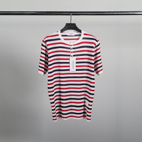 THOM BROWNE 톰브라운 스트라이프 린넨 라운드 니트