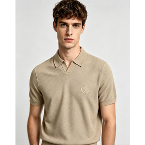 LOROPIANA 로로피아나 64312 크레스트 자수 폴로 니트 반팔 2COLOR