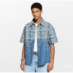 LOUIS VUITTON 루이비통 64257 모노그램 타일 데님 자켓