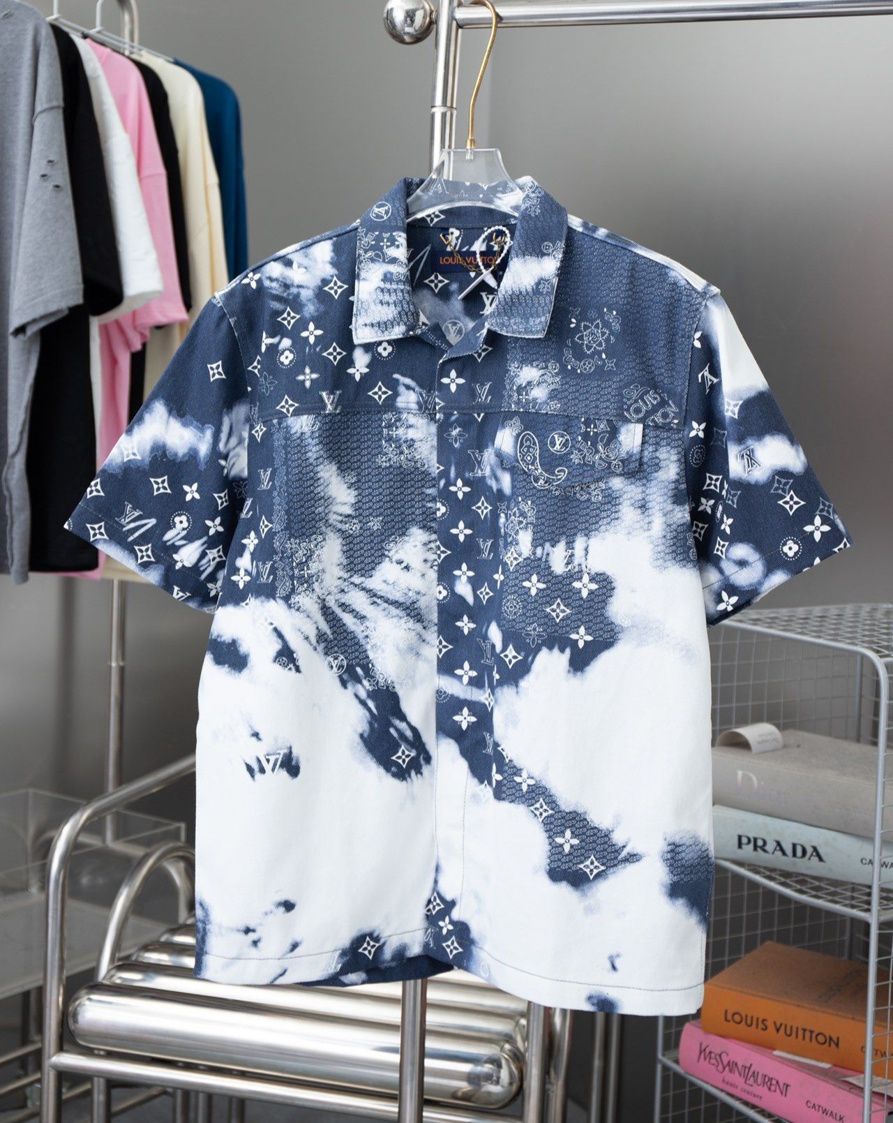 LOUIS VUITTON 루이비통 64262 모노그램 타이다이 프린티드 데님 셔츠 자켓