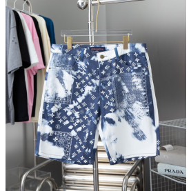 LOUIS VUITTON 루이비통 64262 모노그램 타이다이 프린티드 데님 쇼츠