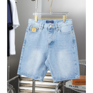 LOUIS VUITTON 루이비통 64265 엠브로이더드 LV 패치 데님 쇼츠
