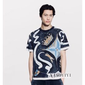 LOUIS VUITTON 루이비통 64308 그래픽 자카드 니트 반팔